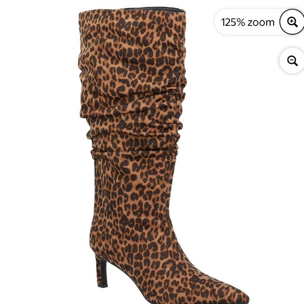 Leopard Print Knee-High Boots